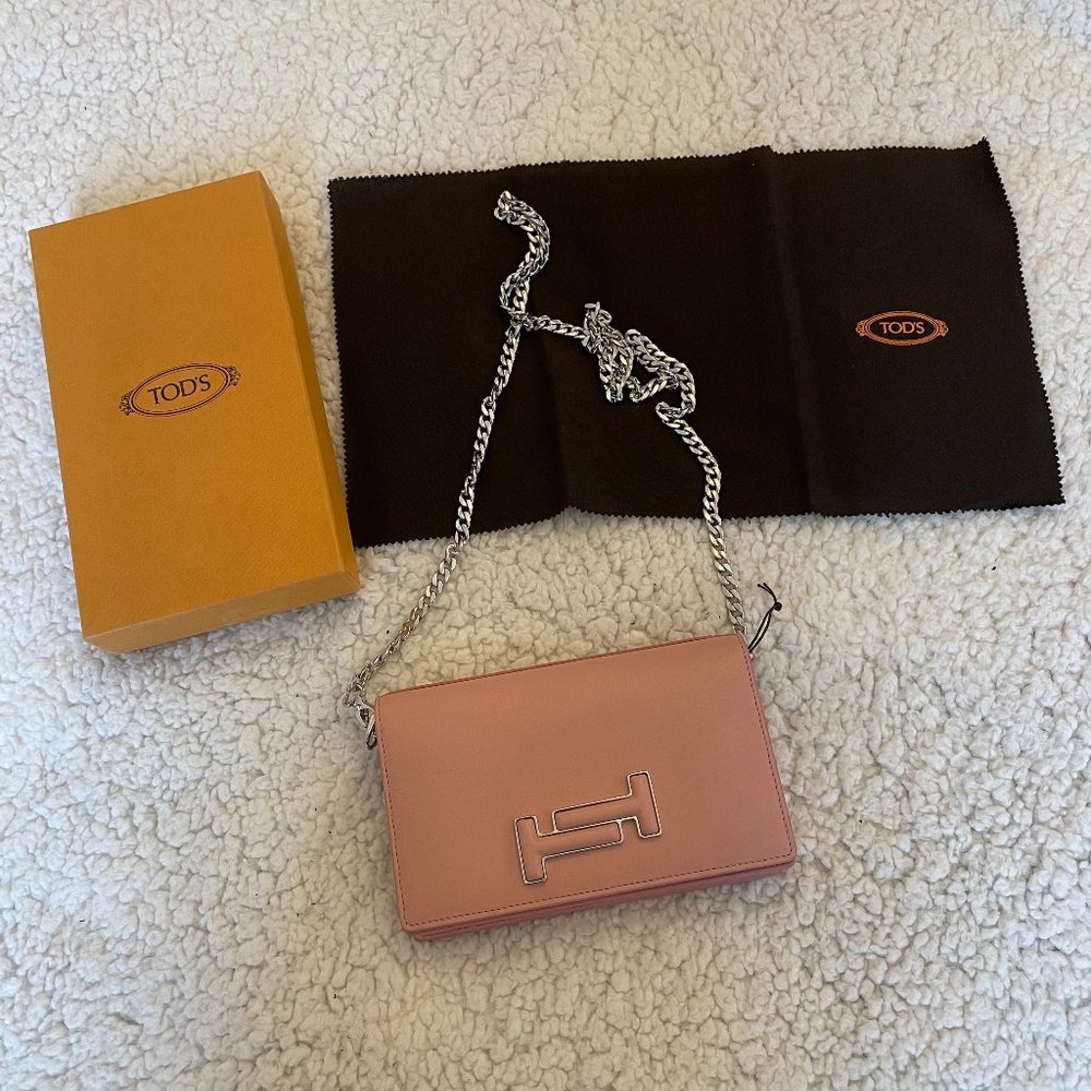 Tod'S  Double T Mini Leather Cross Body Bag